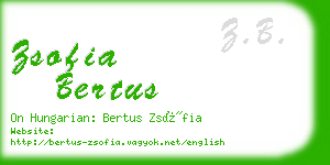 zsofia bertus business card